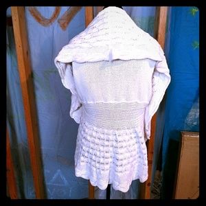 White knit cover up